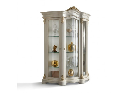 Showcase wooden cabinet classic white cabinets design living room glass