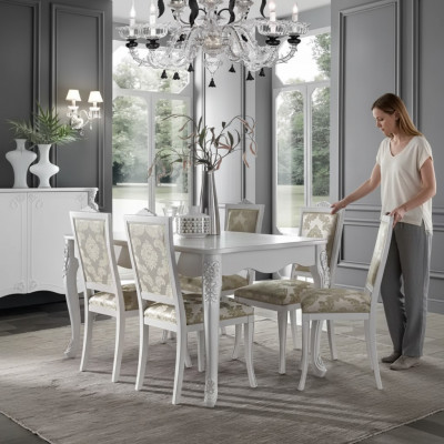 Complete Set Dining Table 4x Chairs Dining Room Set Dining Group Wooden Table 5 pieces New
