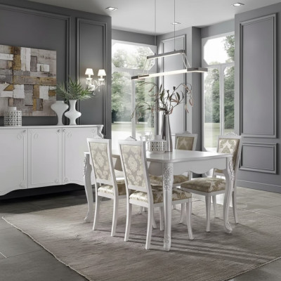 Complete Set Dining Table 4x Chairs Dining Room Set Dining Group Wooden Table 5 pieces New