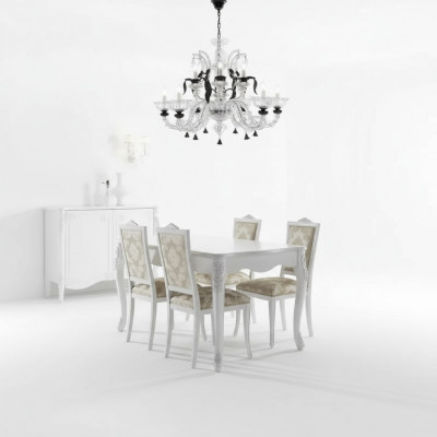 Complete Set Dining Table 4x Chairs Dining Room Set Dining Group Wooden Table 5 pieces New
