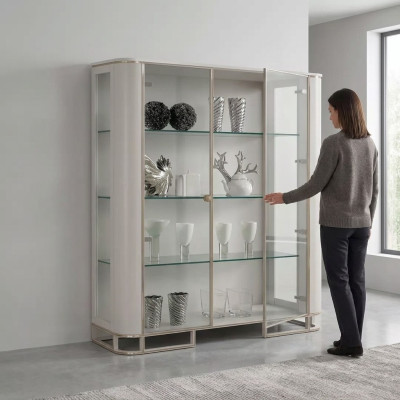 Showcase Wood Luxury Classic Sideboard Design Furniture Italian White