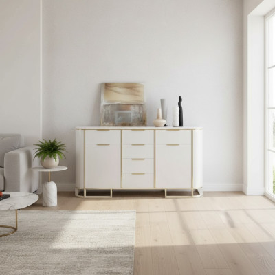 Sideboard Italian Wood Furniture Design Luxury White Dresser Cabinet New
