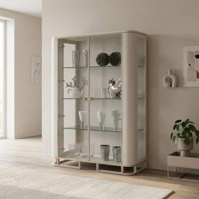 Designer display cabinet furniture wood white luxury vitrine cabinet design Italian furniture