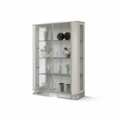 Designer display cabinet furniture wood white luxury vitrine cabinet design Italian furniture