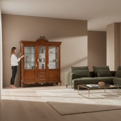 Display cabinet wood classic display cabinets wood design living room glass