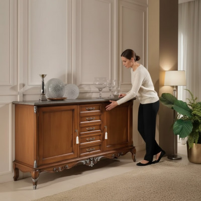 Sideboard, dresser, sideboard, solid wood, living room, Italian cabinet furniture.