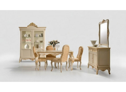 Dining table with 4 chairs dining room set, dining group wood 8-piece set.