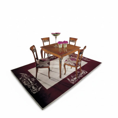 Complete Set Dining Table with 4 Chairs Dining Room Set Dining Group Wood Table 5-piece Set