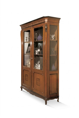 Luxury Cabinet Wood Furniture Display Shelf Design Classic Glass Cabinet