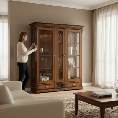 Italian luxury living room furniture display cabinet classic style new