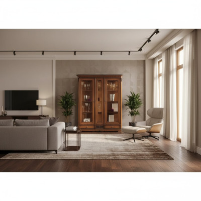 Italian luxury living room furniture display cabinet classic style new