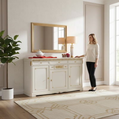 Sideboard drawers wood sideboard cabinet solid furniture living room new