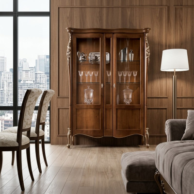 Italian luxury wood furniture classic style display cabinet living room new