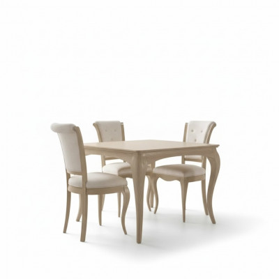 Dining room set 6-piece. Dining table 4x chairs sideboard group suite beige