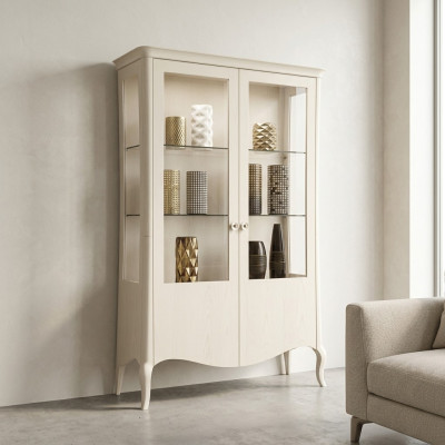 Showcase luxury cabinet white wood cabinets living room glass cabinet new