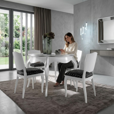 Dining table dining room wood white round table classic Italian furniture tables new