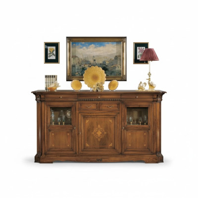 Sideboard Living Room Dresser with Drawers Wood Cabinet Brown New