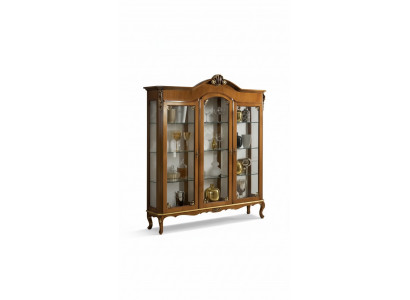 Classic display cabinet wood noble luxury glass cupboard wooden shelf display cabinets