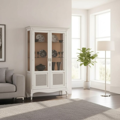 Display cabinet showcases luxury glass cupboard wood design furniture Italy