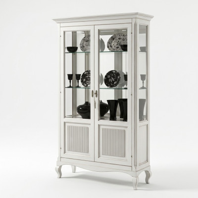 Display cabinet showcases luxury glass cupboard wood design furniture Italy