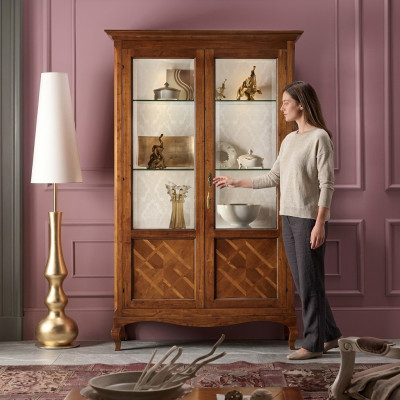 Wood display cabinet showcase living room furniture glass sideboard luxury new