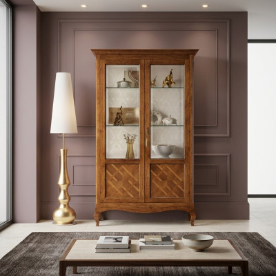 Wood display cabinet showcase living room furniture glass sideboard luxury new