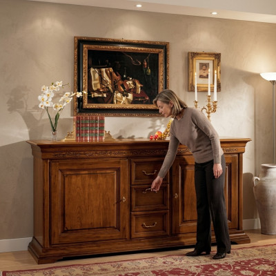 Classic style dresser sideboard cabinet Italian furniture brown new