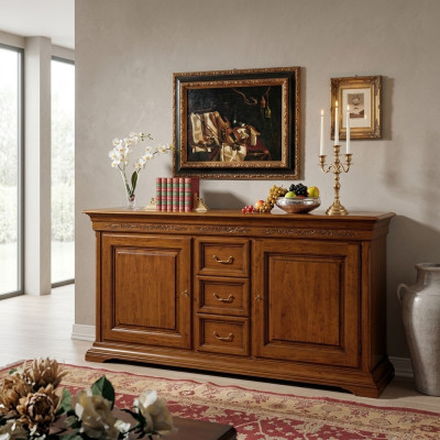 Classic style dresser sideboard cabinet Italian furniture brown new