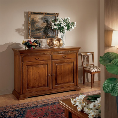 Italian style furniture sideboard brown luxury dresser wooden living room