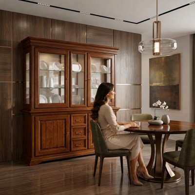 Classic showcase Italian luxury furniture display cabinet wood cabinet design cabinet