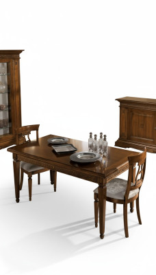 Complete dining table set with 4 chairs, dining room set, dining group, brown table 5-piece set