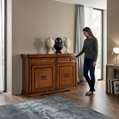 Luxury Sideboard Wood Living Room Furniture Cabinet Brown Dresser New