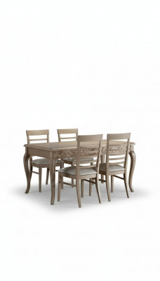 Dining set: Dining table, 4 x chairs set, table classic dining group, 5-piece set.