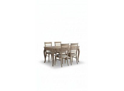 Dining set: Dining table, 4 x chairs set, table classic dining group, 5-piece set.