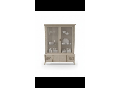 Luxury display cabinet 2 door wooden cabinet living room glass cabinets design furniture