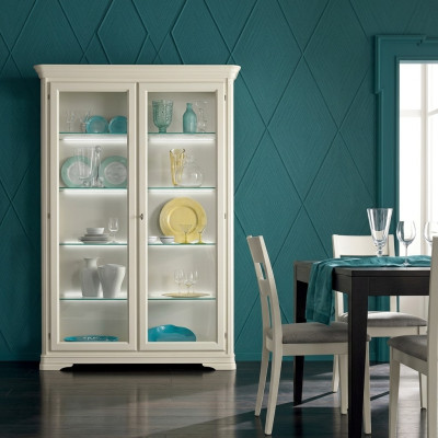 Display cabinet glass cupboard wood living room showcases Italian luxury furniture