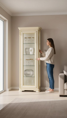 Display cabinets living room beige cabinets sideboard showcase cabinet classic