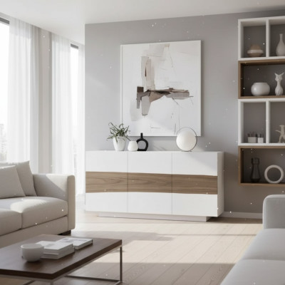 Sideboard Wood Dressers Furniture Living Room White Modern Cabinet New