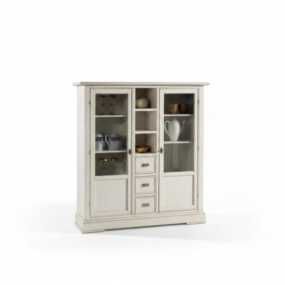 Living room furniture wooden display cabinet glass cupboard solid wood sideboard display cabinet