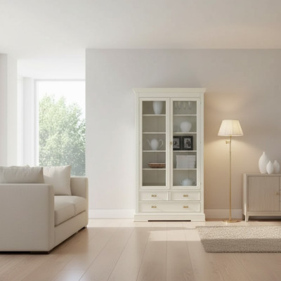Living room glass cabinet display sideboard wood luxury cabinets furniture