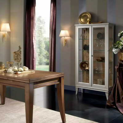 Showcase Italian Luxury Furniture Display Cabinet Glass Design Wardrobe White New