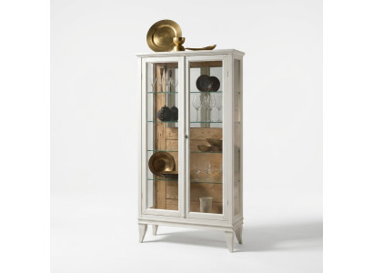 Showcase Italian Luxury Furniture Display Cabinet Glass Design Wardrobe White New