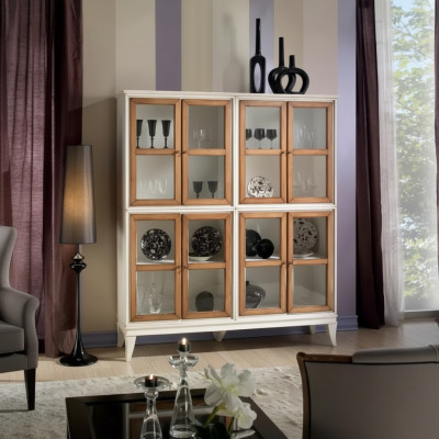 Display cabinets showcases wood luxury living room furniture white cabinet new