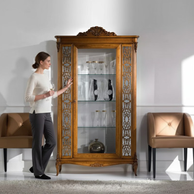 Showcase Italian Luxury Furniture Display Sideboard Glass Cabinet Design