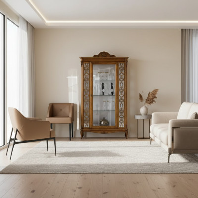Showcase Italian Luxury Furniture Display Sideboard Glass Cabinet Design