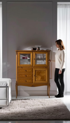 Display glass bar cabinet cabinets Italian furniture wood living room