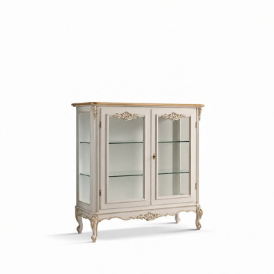 Glass cabinet luxury display cabinet white display cabinet classic Italian furniture