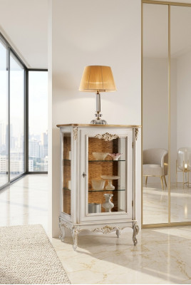 Display case showcase glass cabinet style classic wood design furniture