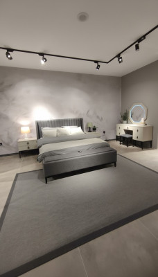 Luxurious bed with bench exclusive design and high-quality craftsmanship