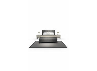 Modern bed + bench + 2x nightstands both functional and comfortable